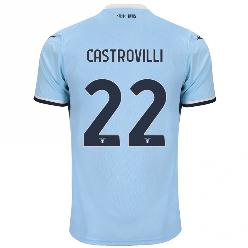 Kinder Fußball Gaetano Castrovilli #22 Blau Heimtrikot Trikot 2024/25 T-Shirt Luxemburg