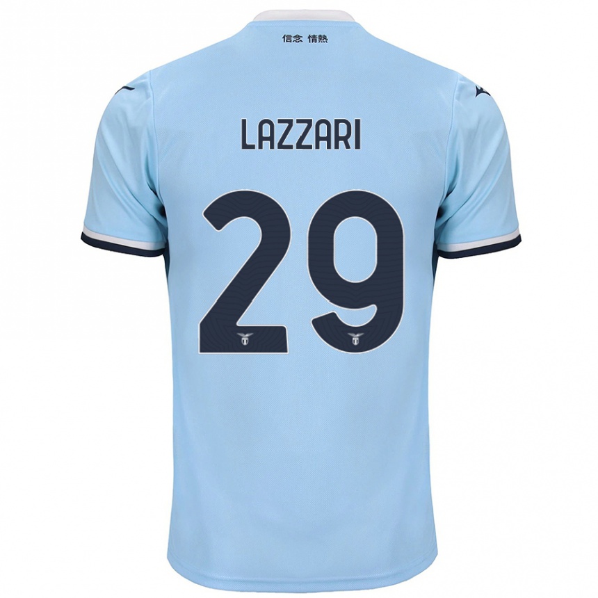 Kinder Fußball Manuel Lazzari #29 Blau Heimtrikot Trikot 2024/25 T-Shirt Luxemburg