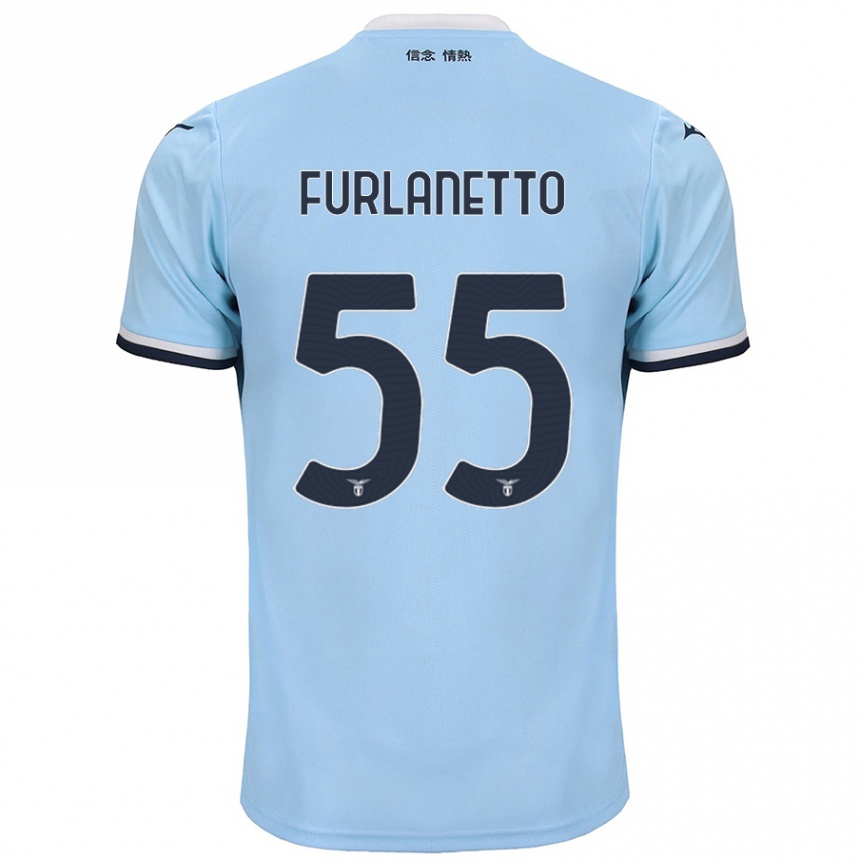 Kinder Fußball Alessio Furlanetto #55 Blau Heimtrikot Trikot 2024/25 T-Shirt Luxemburg