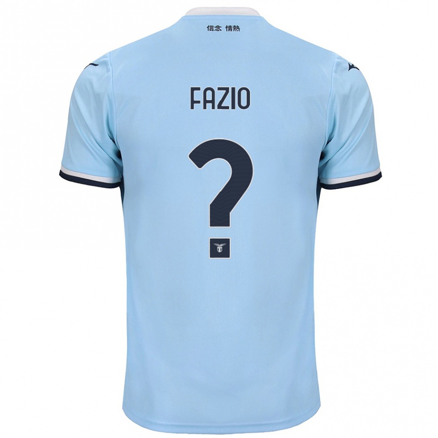 Kinder Fußball Francesco Fazio #0 Blau Heimtrikot Trikot 2024/25 T-Shirt Luxemburg