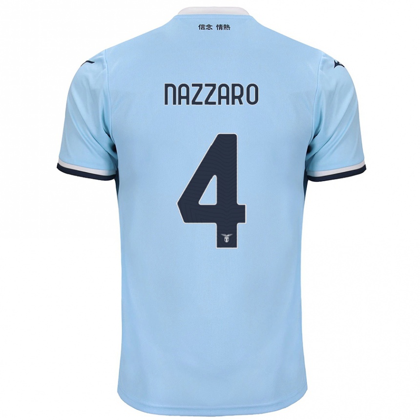 Kinder Fußball Marco Nazzaro #4 Blau Heimtrikot Trikot 2024/25 T-Shirt Luxemburg