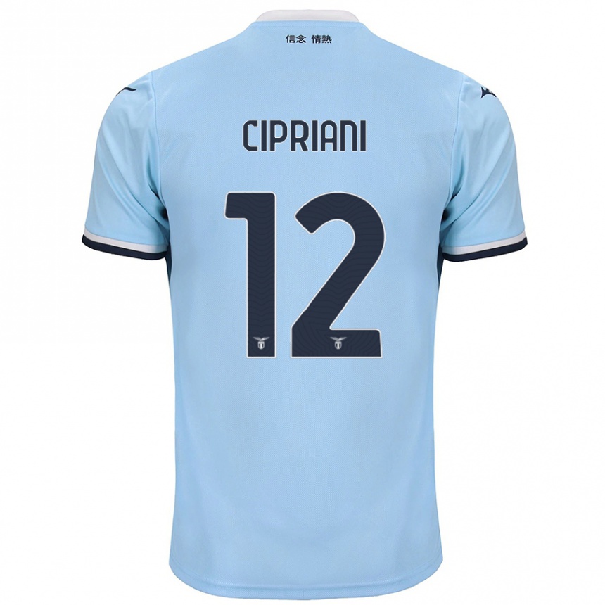 Kinder Fußball Alessio Cipriani #12 Blau Heimtrikot Trikot 2024/25 T-Shirt Luxemburg