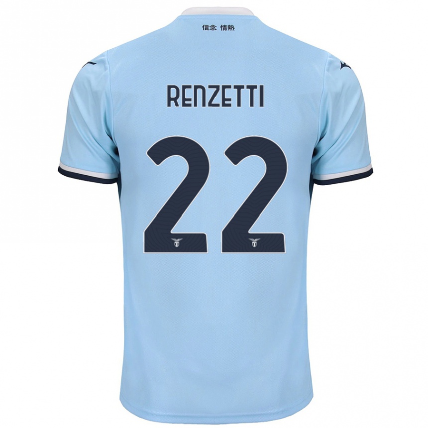 Kinder Fußball Davide Renzetti #22 Blau Heimtrikot Trikot 2024/25 T-Shirt Luxemburg