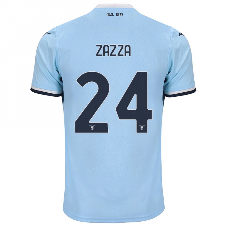 Kinder Fußball Matteo Zazza #24 Blau Heimtrikot Trikot 2024/25 T-Shirt Luxemburg