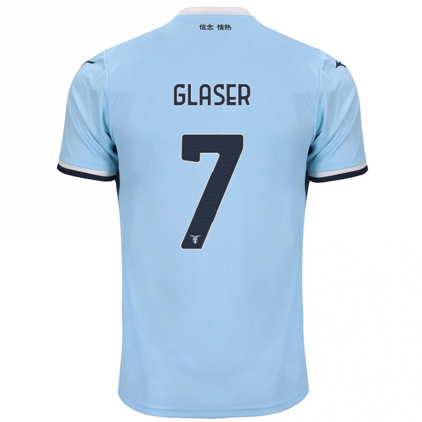 Kinder Fußball Julia Glaser #7 Blau Heimtrikot Trikot 2024/25 T-Shirt Luxemburg