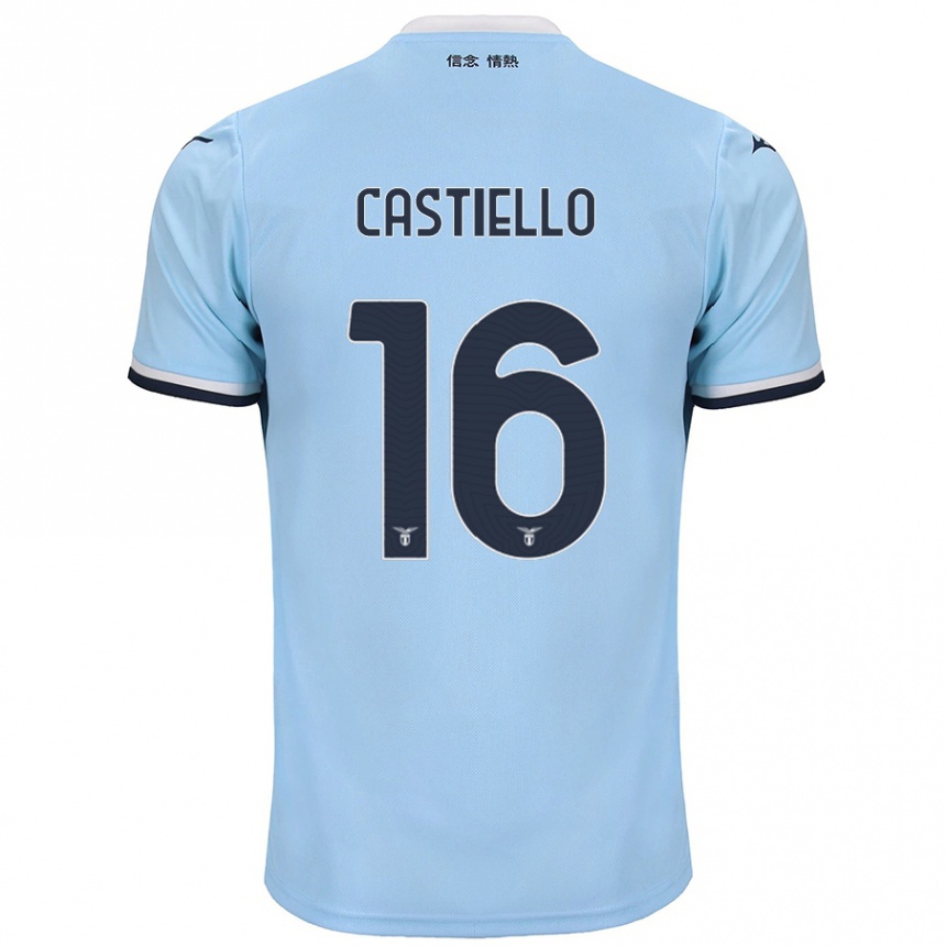 Kinder Fußball Antonietta Castiello #16 Blau Heimtrikot Trikot 2024/25 T-Shirt Luxemburg