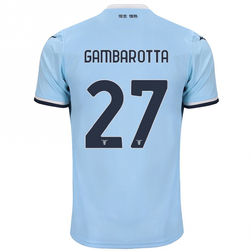 Kinder Fußball Margot Gambarotta #27 Blau Heimtrikot Trikot 2024/25 T-Shirt Luxemburg