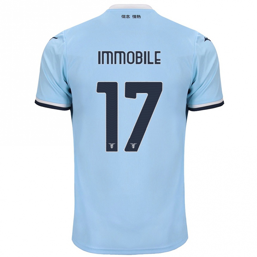 Kinder Fußball Ciro Immobile #17 Blau Heimtrikot Trikot 2024/25 T-Shirt Luxemburg