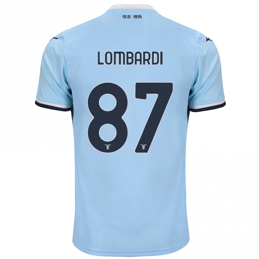 Kinder Fußball Cristiano Lombardi #87 Blau Heimtrikot Trikot 2024/25 T-Shirt Luxemburg