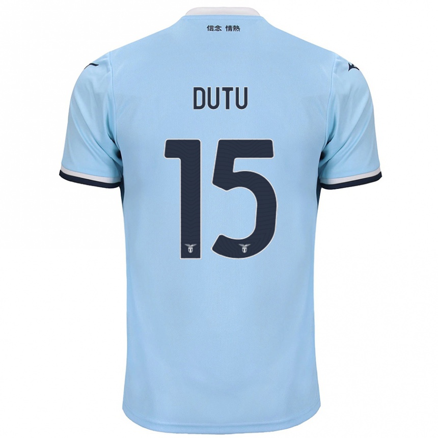 Kinder Fußball Matteo Dutu #15 Blau Heimtrikot Trikot 2024/25 T-Shirt Luxemburg