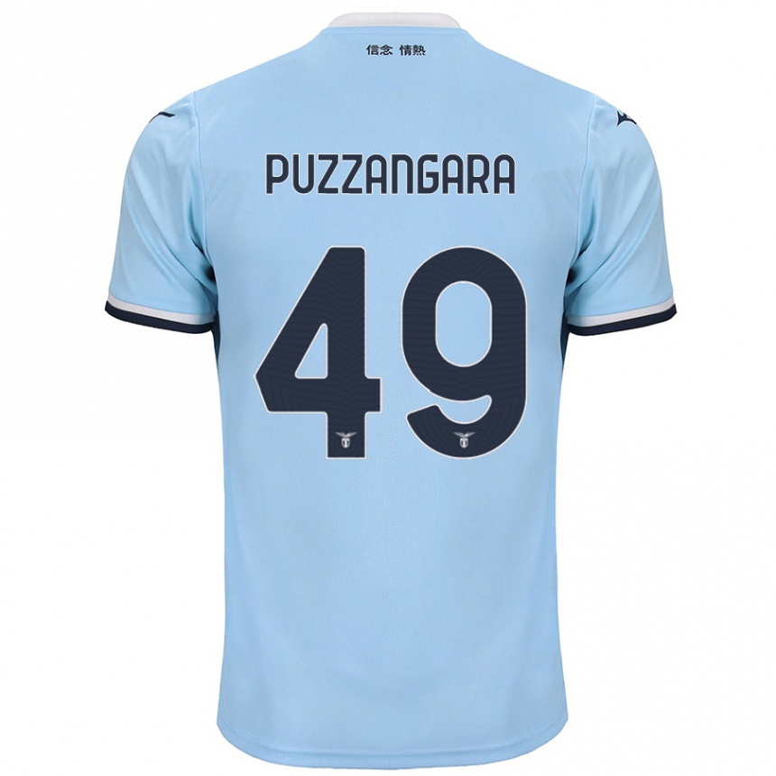 Kinder Fußball Angelo Antonio Puzzangara #49 Blau Heimtrikot Trikot 2024/25 T-Shirt Luxemburg