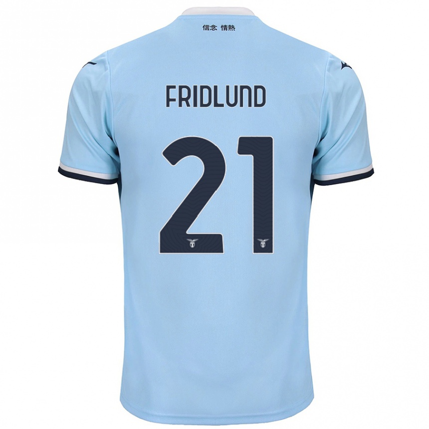 Kinder Fußball Johanne Fridlund #21 Blau Heimtrikot Trikot 2024/25 T-Shirt Luxemburg