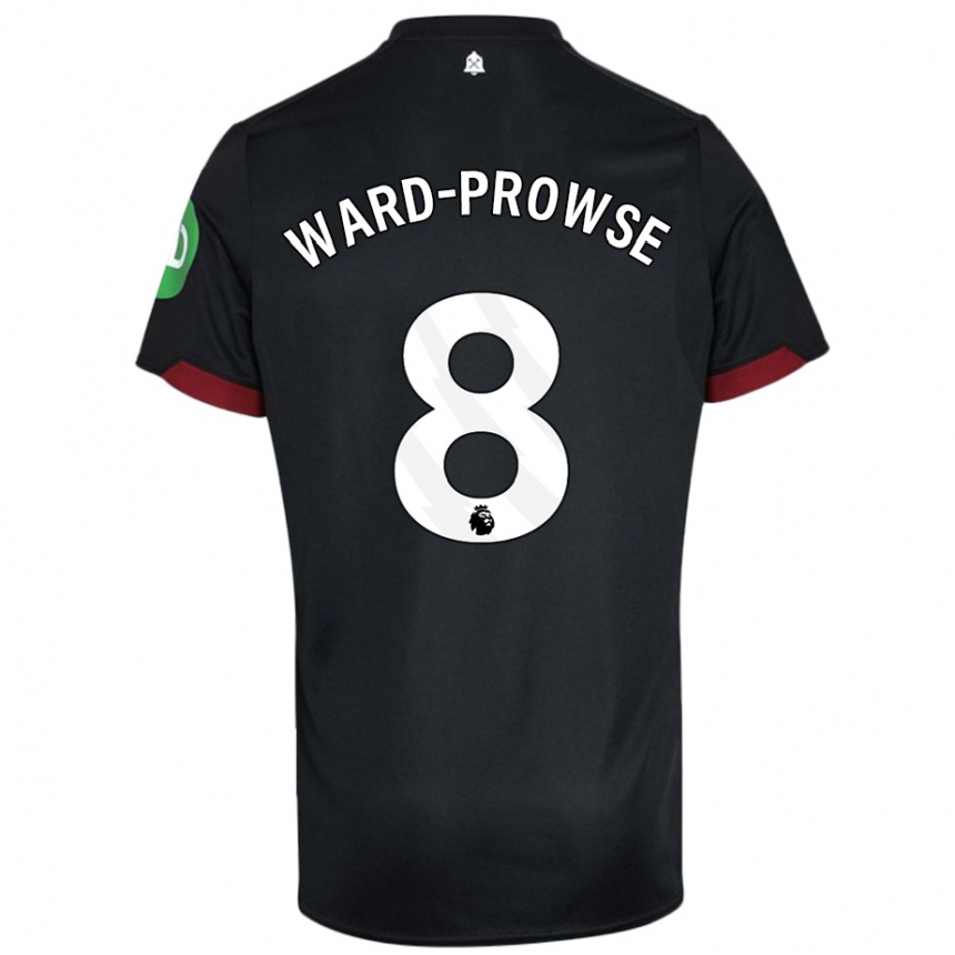 Kinder Fußball James Ward-Prowse #8 Schwarz Weiß Auswärtstrikot Trikot 2024/25 T-Shirt Luxemburg