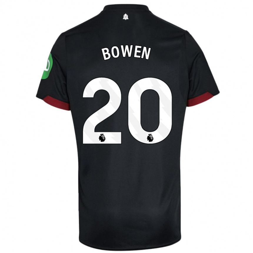 Kinder Fußball Jarrod Bowen #20 Schwarz Weiß Auswärtstrikot Trikot 2024/25 T-Shirt Luxemburg