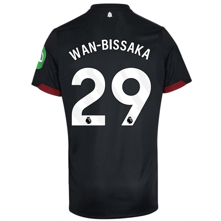 Kinder Fußball Aaron Wan-Bissaka #29 Schwarz Weiß Auswärtstrikot Trikot 2024/25 T-Shirt Luxemburg