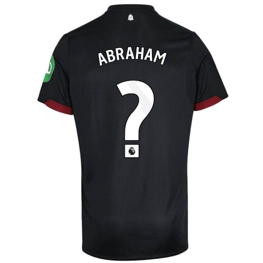 Kinder Fußball Dondre Abraham #0 Schwarz Weiß Auswärtstrikot Trikot 2024/25 T-Shirt Luxemburg