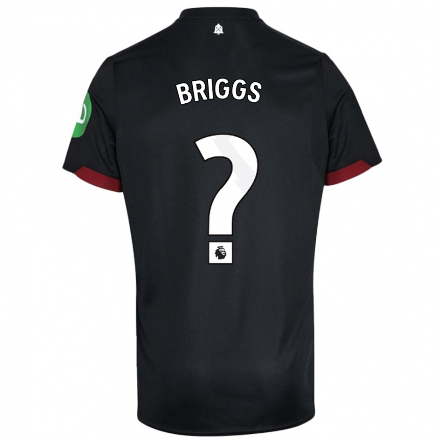 Kinder Fußball Josh Briggs #0 Schwarz Weiß Auswärtstrikot Trikot 2024/25 T-Shirt Luxemburg