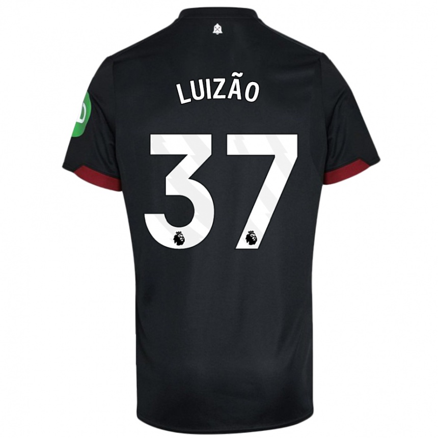 Kinder Fußball Luizão #37 Schwarz Weiß Auswärtstrikot Trikot 2024/25 T-Shirt Luxemburg