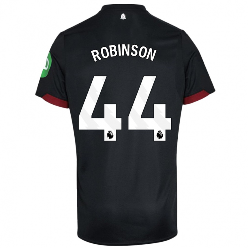 Kinder Fußball Junior Robinson #44 Schwarz Weiß Auswärtstrikot Trikot 2024/25 T-Shirt Luxemburg