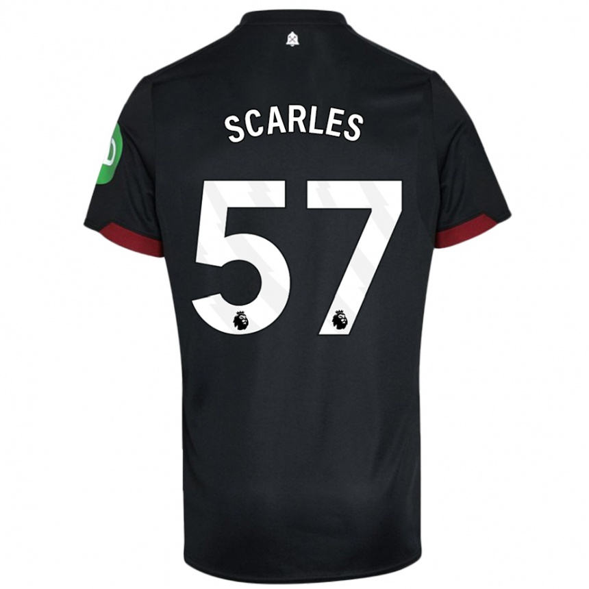 Kinder Fußball Oliver Scarles #57 Schwarz Weiß Auswärtstrikot Trikot 2024/25 T-Shirt Luxemburg