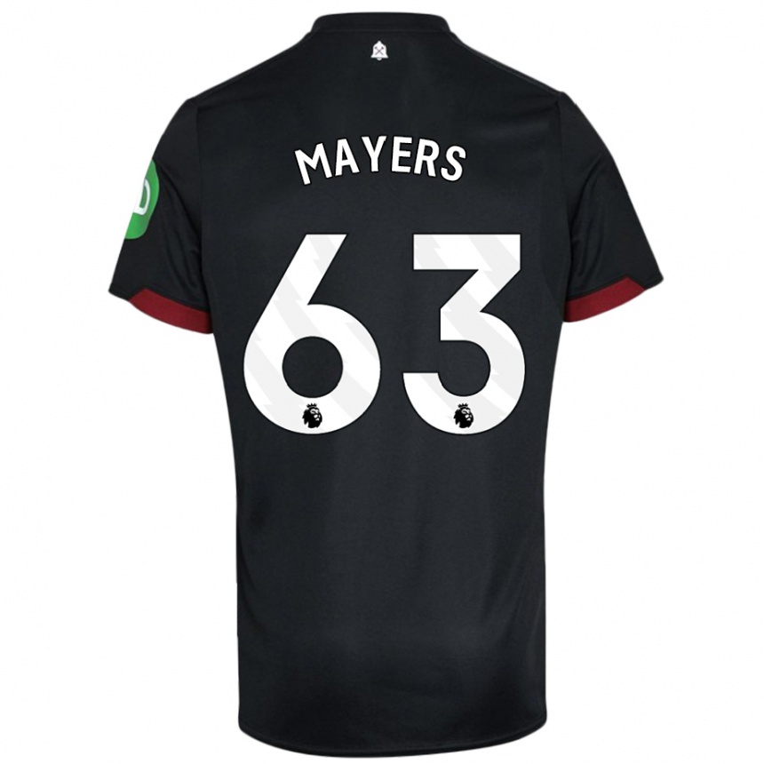 Kinder Fußball Ezra Mayers #63 Schwarz Weiß Auswärtstrikot Trikot 2024/25 T-Shirt Luxemburg