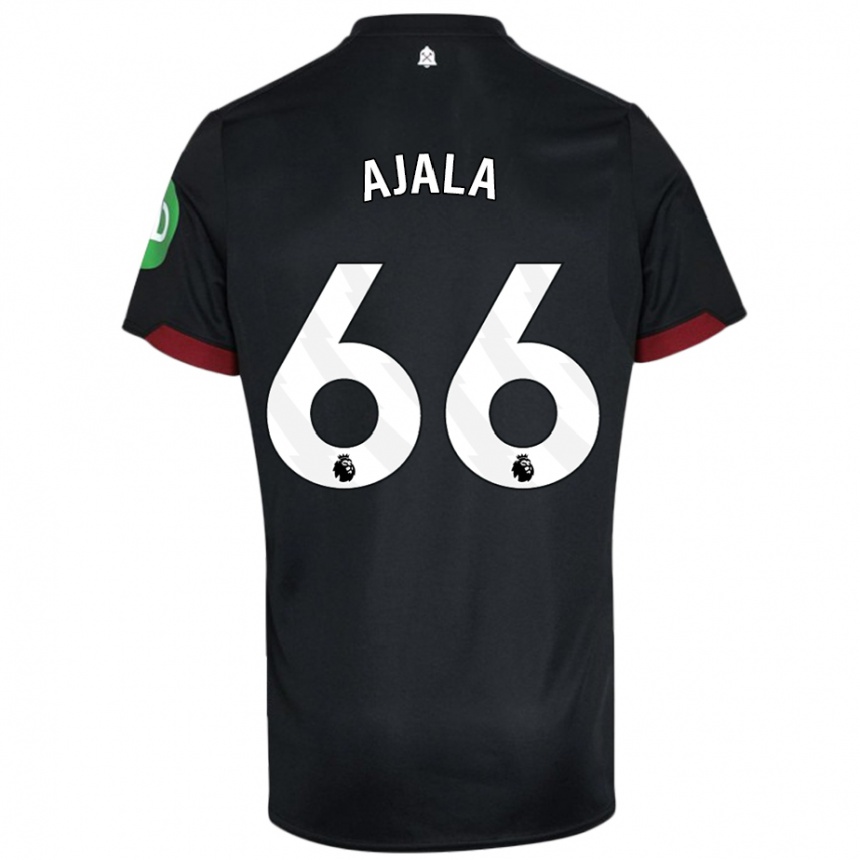 Kinder Fußball Joshua Ajala #66 Schwarz Weiß Auswärtstrikot Trikot 2024/25 T-Shirt Luxemburg