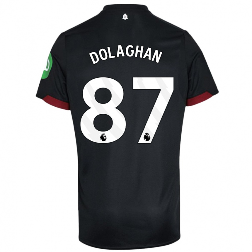 Kinder Fußball Brad Dolaghan #87 Schwarz Weiß Auswärtstrikot Trikot 2024/25 T-Shirt Luxemburg