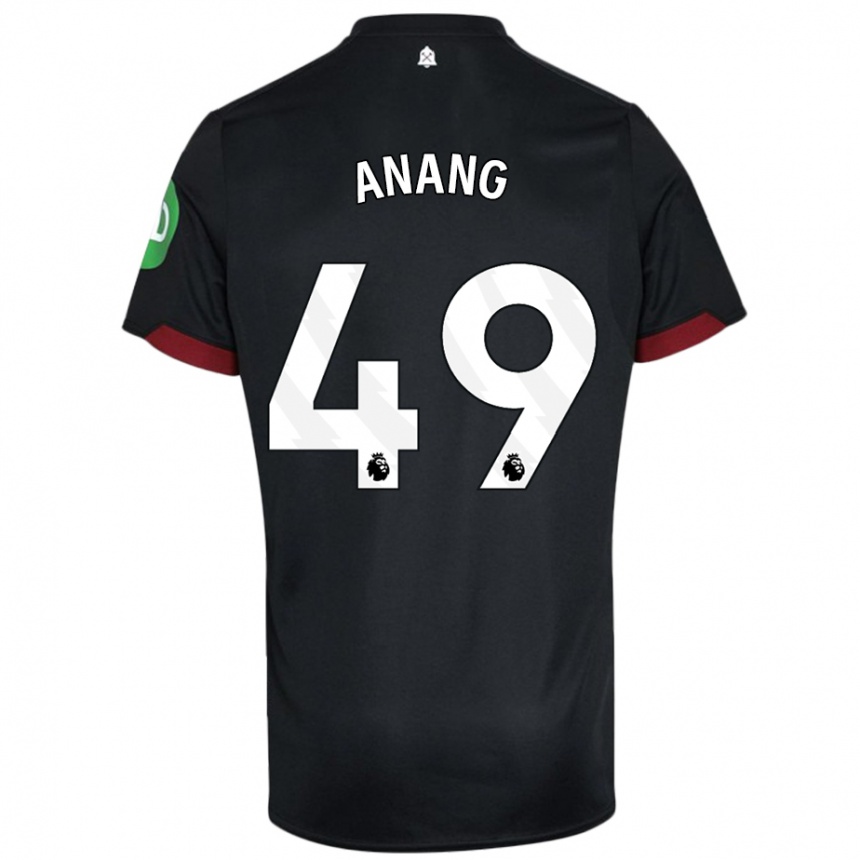 Kinder Fußball Joseph Anang #49 Schwarz Weiß Auswärtstrikot Trikot 2024/25 T-Shirt Luxemburg