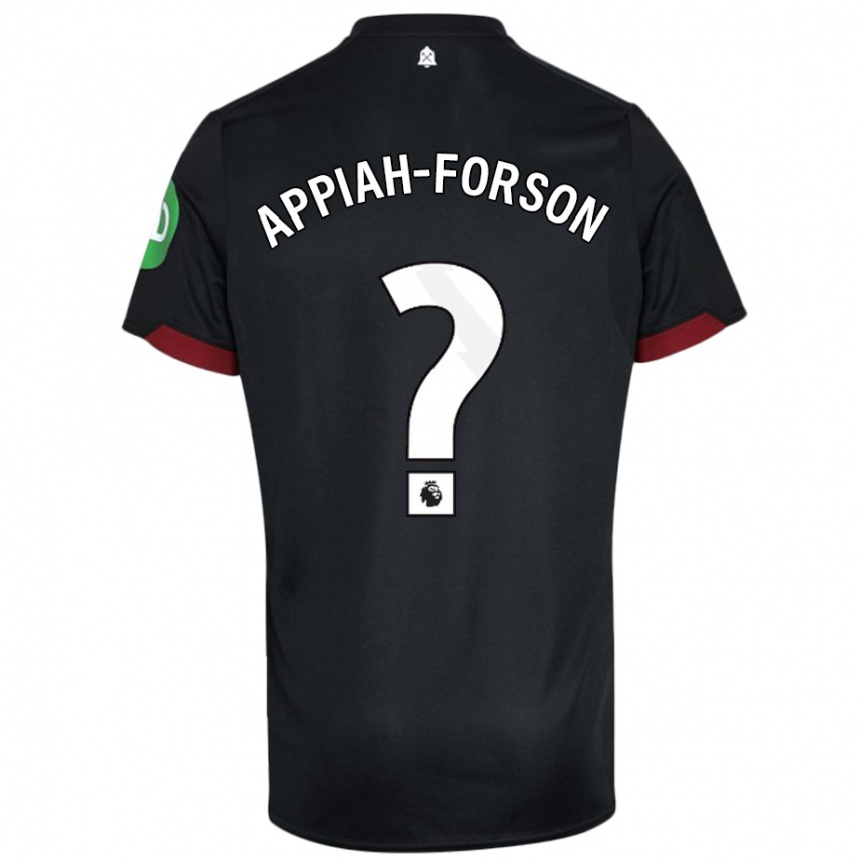 Kinder Fußball Keenan Appiah-Forson #0 Schwarz Weiß Auswärtstrikot Trikot 2024/25 T-Shirt Luxemburg