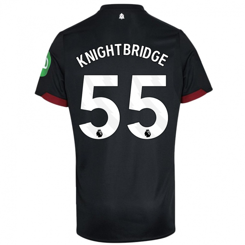 Kinder Fußball Jacob Knightbridge #55 Schwarz Weiß Auswärtstrikot Trikot 2024/25 T-Shirt Luxemburg