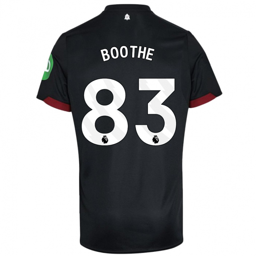 Kinder Fußball Sebastian Boothe #83 Schwarz Weiß Auswärtstrikot Trikot 2024/25 T-Shirt Luxemburg