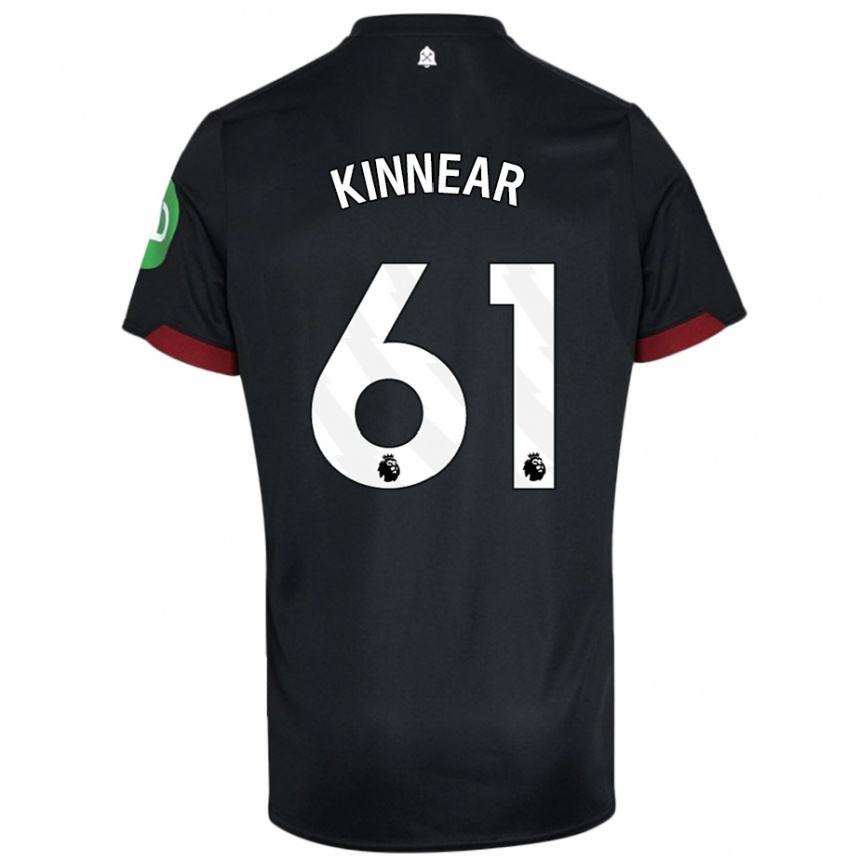 Kinder Fußball Brian Kinnear #61 Schwarz Weiß Auswärtstrikot Trikot 2024/25 T-Shirt Luxemburg