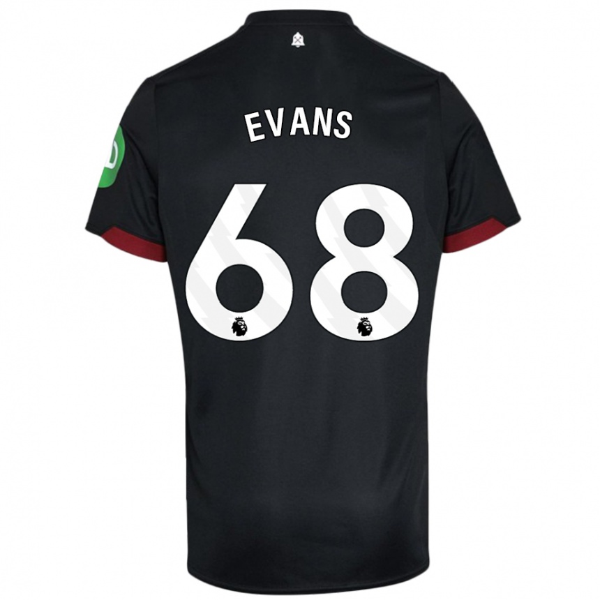 Kinder Fußball Isaac Evans #68 Schwarz Weiß Auswärtstrikot Trikot 2024/25 T-Shirt Luxemburg