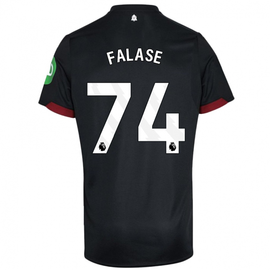 Kinder Fußball Asher Falase #74 Schwarz Weiß Auswärtstrikot Trikot 2024/25 T-Shirt Luxemburg