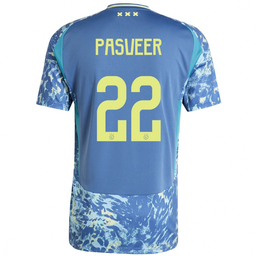 Kinder Fußball Remko Pasveer #22 Grau Blau Gelb Auswärtstrikot Trikot 2024/25 T-Shirt Luxemburg