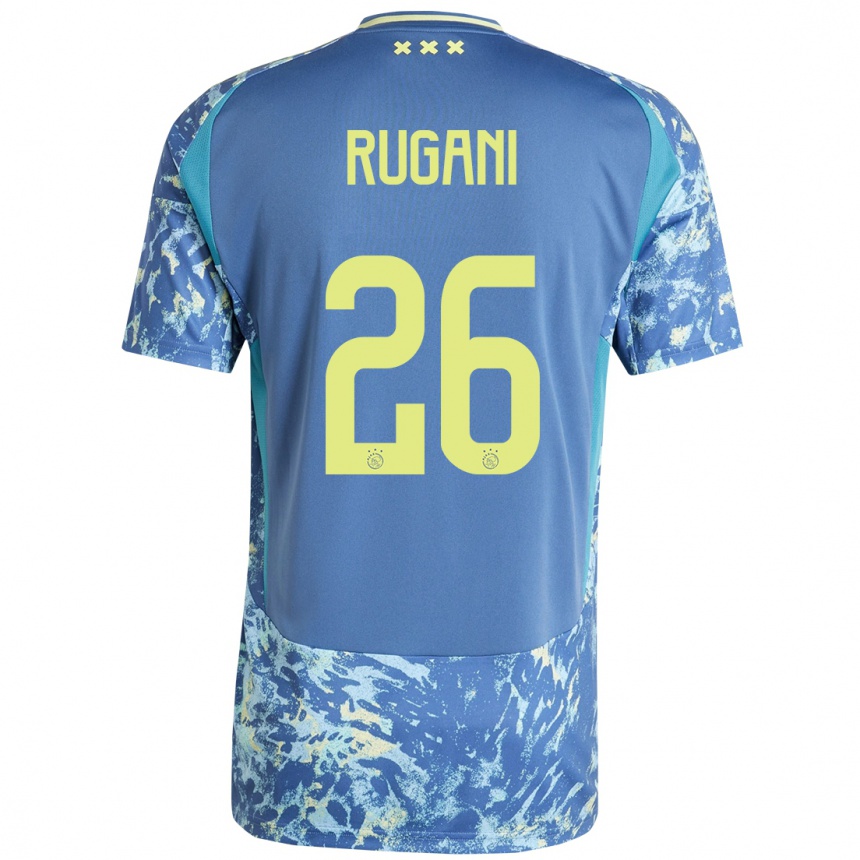 Kinder Fußball Daniele Rugani #26 Grau Blau Gelb Auswärtstrikot Trikot 2024/25 T-Shirt Luxemburg