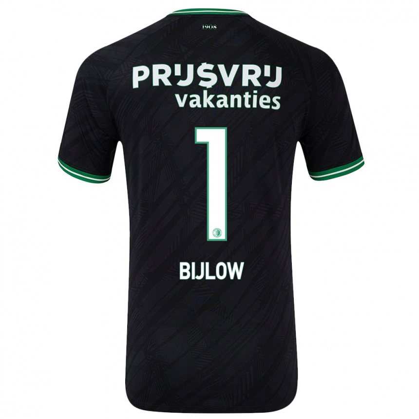 Kinder Fußball Justin Bijlow #1 Schwarz Grün Auswärtstrikot Trikot 2024/25 T-Shirt Luxemburg