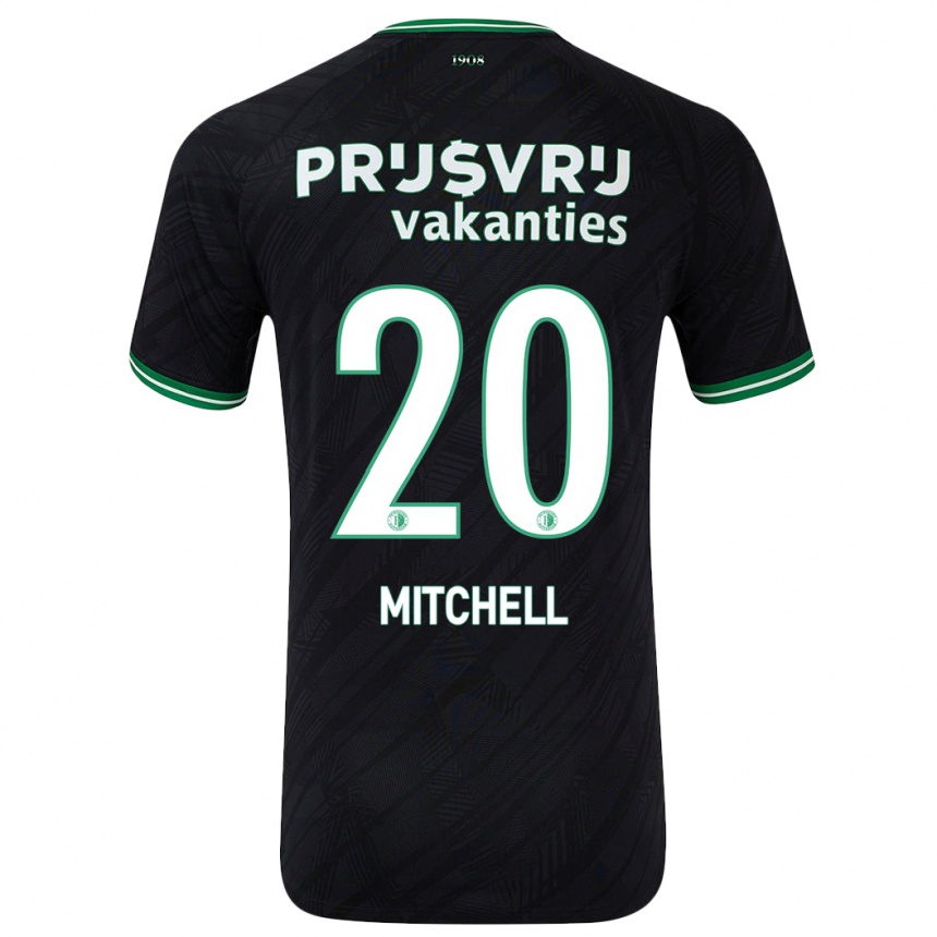 Kinder Fußball Jeyland Mitchell #20 Schwarz Grün Auswärtstrikot Trikot 2024/25 T-Shirt Luxemburg