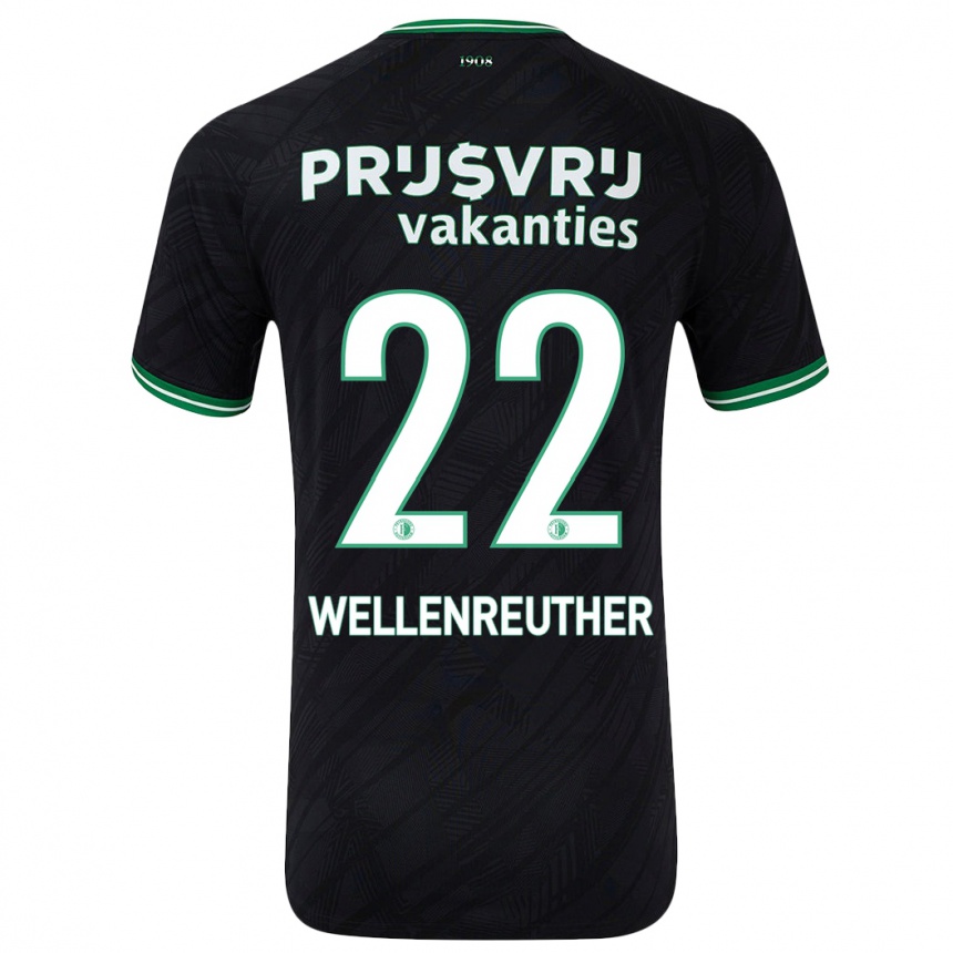 Kinder Fußball Timon Wellenreuther #22 Schwarz Grün Auswärtstrikot Trikot 2024/25 T-Shirt Luxemburg