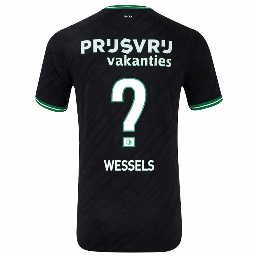 Kinder Fußball Tijme Wessels #0 Schwarz Grün Auswärtstrikot Trikot 2024/25 T-Shirt Luxemburg