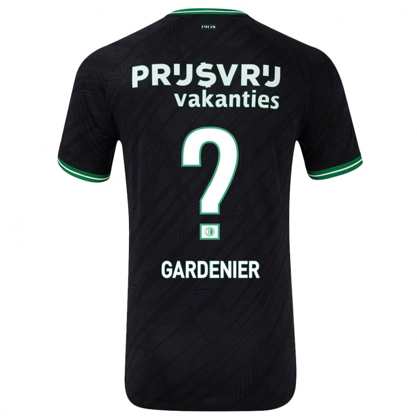 Kinder Fußball Lucas Gardenier #0 Schwarz Grün Auswärtstrikot Trikot 2024/25 T-Shirt Luxemburg