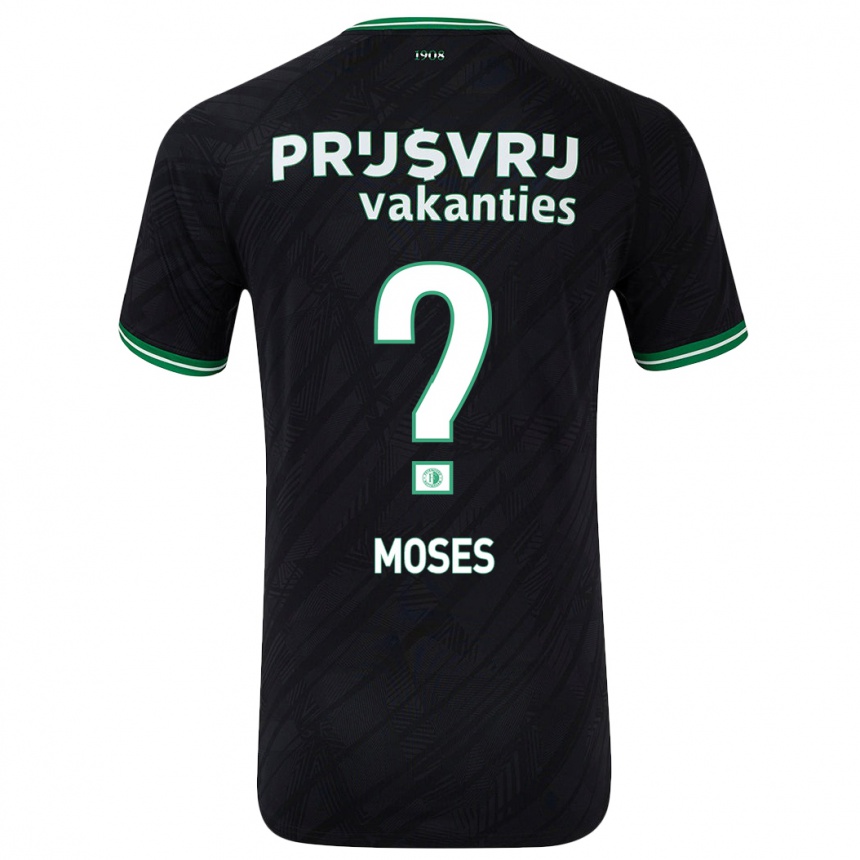 Kinder Fußball Troy Moses #0 Schwarz Grün Auswärtstrikot Trikot 2024/25 T-Shirt Luxemburg