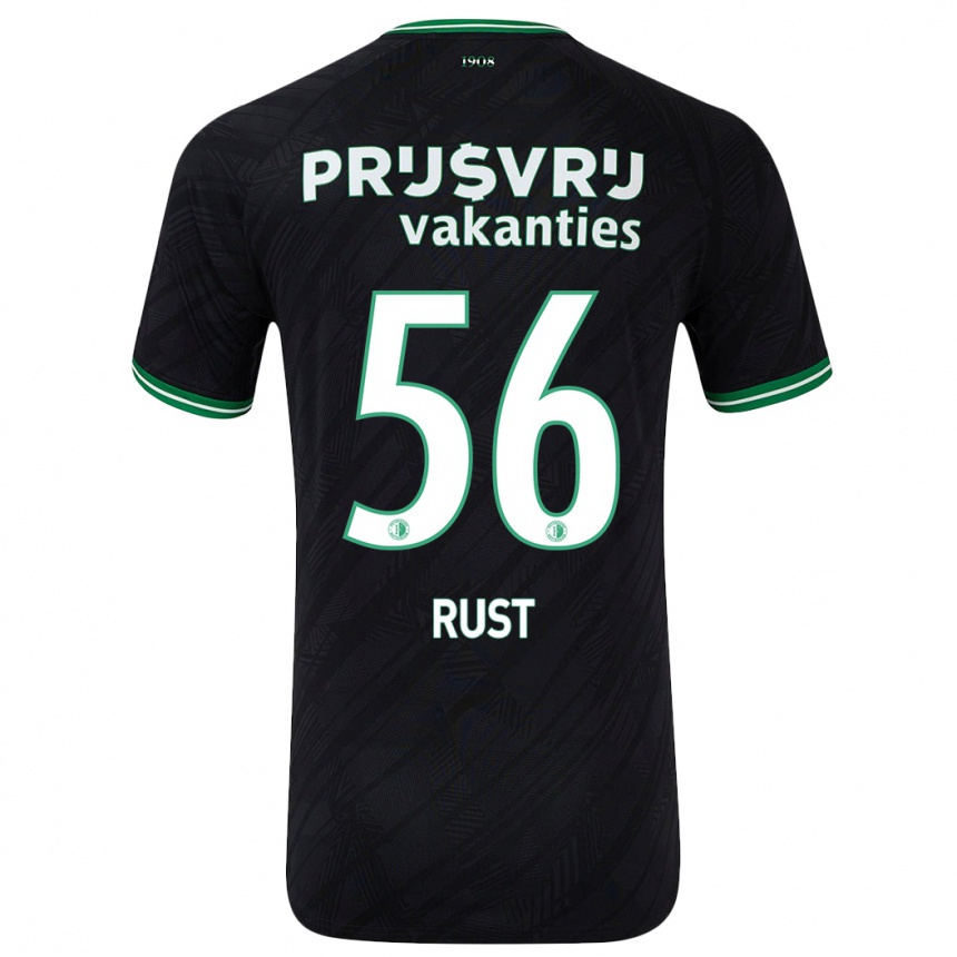 Kinder Fußball Fabiano Rust #56 Schwarz Grün Auswärtstrikot Trikot 2024/25 T-Shirt Luxemburg