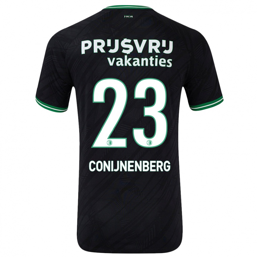 Kinder Fußball Jada Conijnenberg #23 Schwarz Grün Auswärtstrikot Trikot 2024/25 T-Shirt Luxemburg