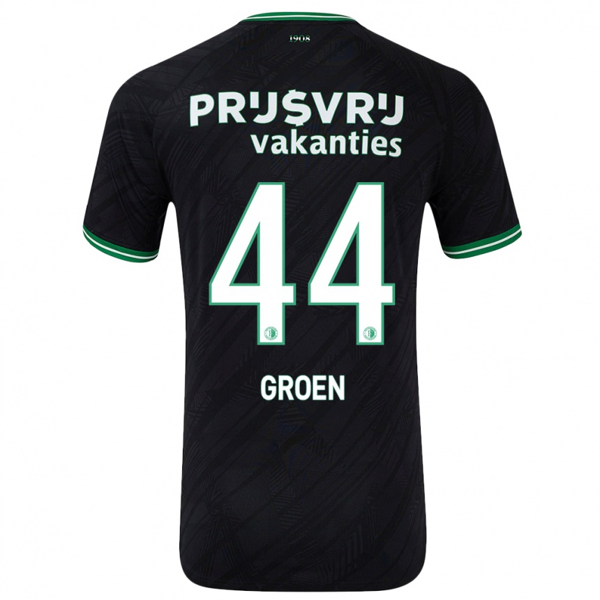 Kinder Fußball Nesto Groen #44 Schwarz Grün Auswärtstrikot Trikot 2024/25 T-Shirt Luxemburg