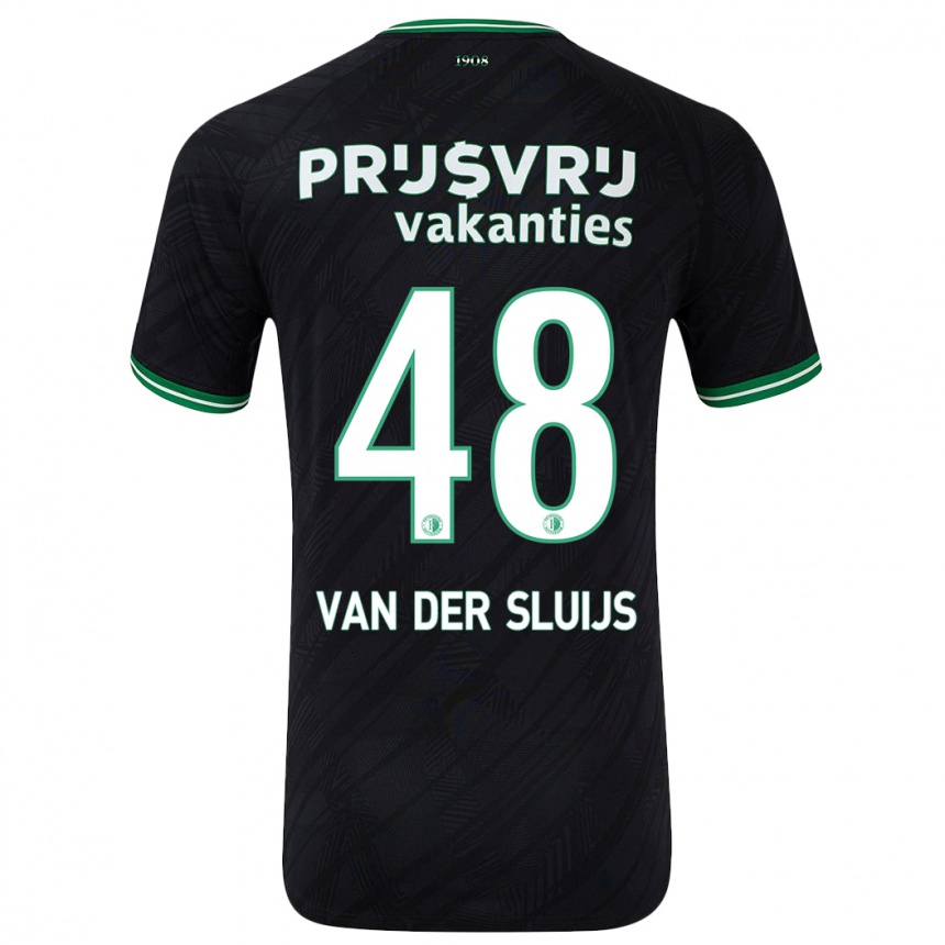 Kinder Fußball Joep Van Der Sluijs #48 Schwarz Grün Auswärtstrikot Trikot 2024/25 T-Shirt Luxemburg