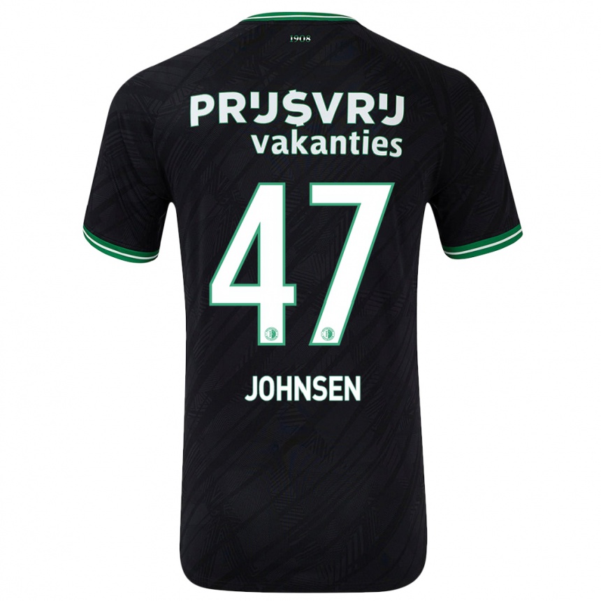 Kinder Fußball Mikael Torset Johnsen #47 Schwarz Grün Auswärtstrikot Trikot 2024/25 T-Shirt Luxemburg