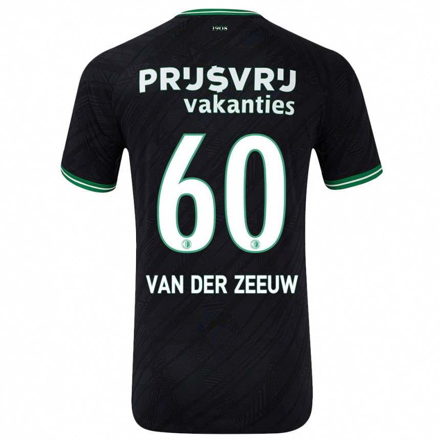 Kinder Fußball Twan Van Der Zeeuw #60 Schwarz Grün Auswärtstrikot Trikot 2024/25 T-Shirt Luxemburg