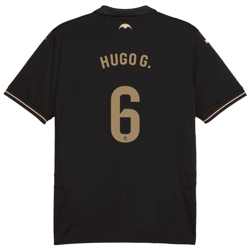 Kinder Fußball Hugo Guillamón #6 Schwarz Auswärtstrikot Trikot 2024/25 T-Shirt Luxemburg