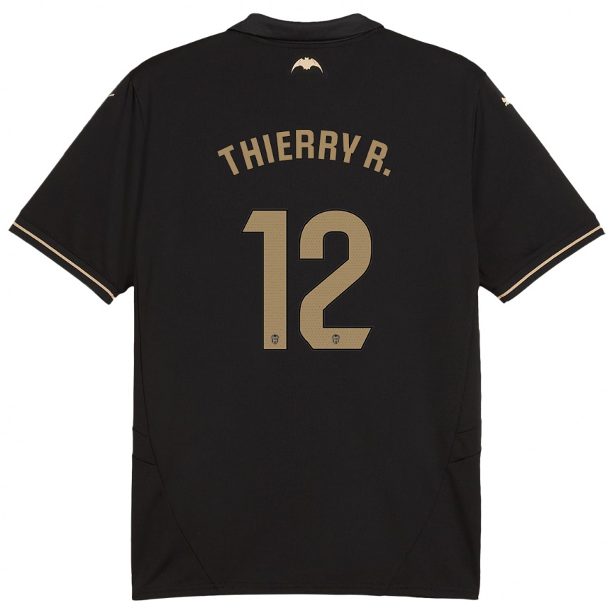 Kinder Fußball Thierry Correia #12 Schwarz Auswärtstrikot Trikot 2024/25 T-Shirt Luxemburg